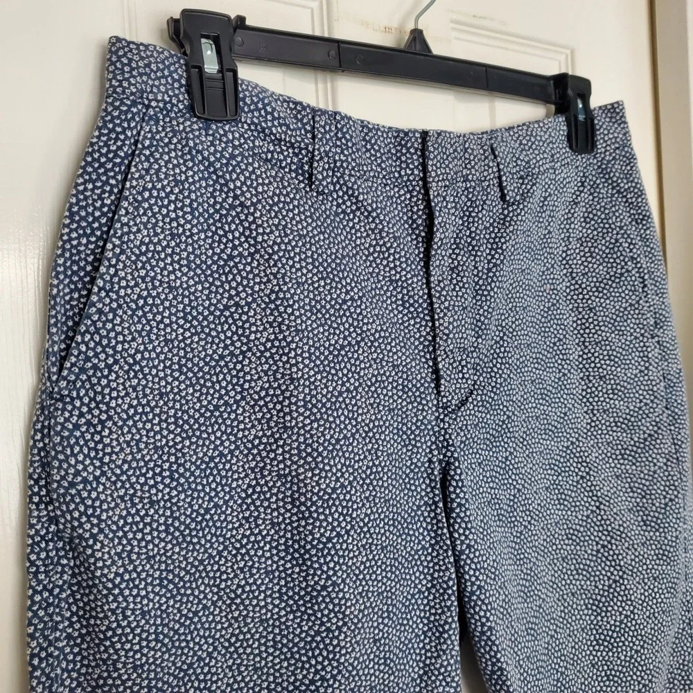 J.Crew Club Shorts Preppy Blue Floral Ditsy Print Cotton Casual Summer 34W